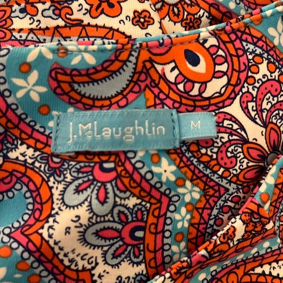 J McLaughlin women’s blue, pink and red sleeveless top, size medium - Picture 2 of 6